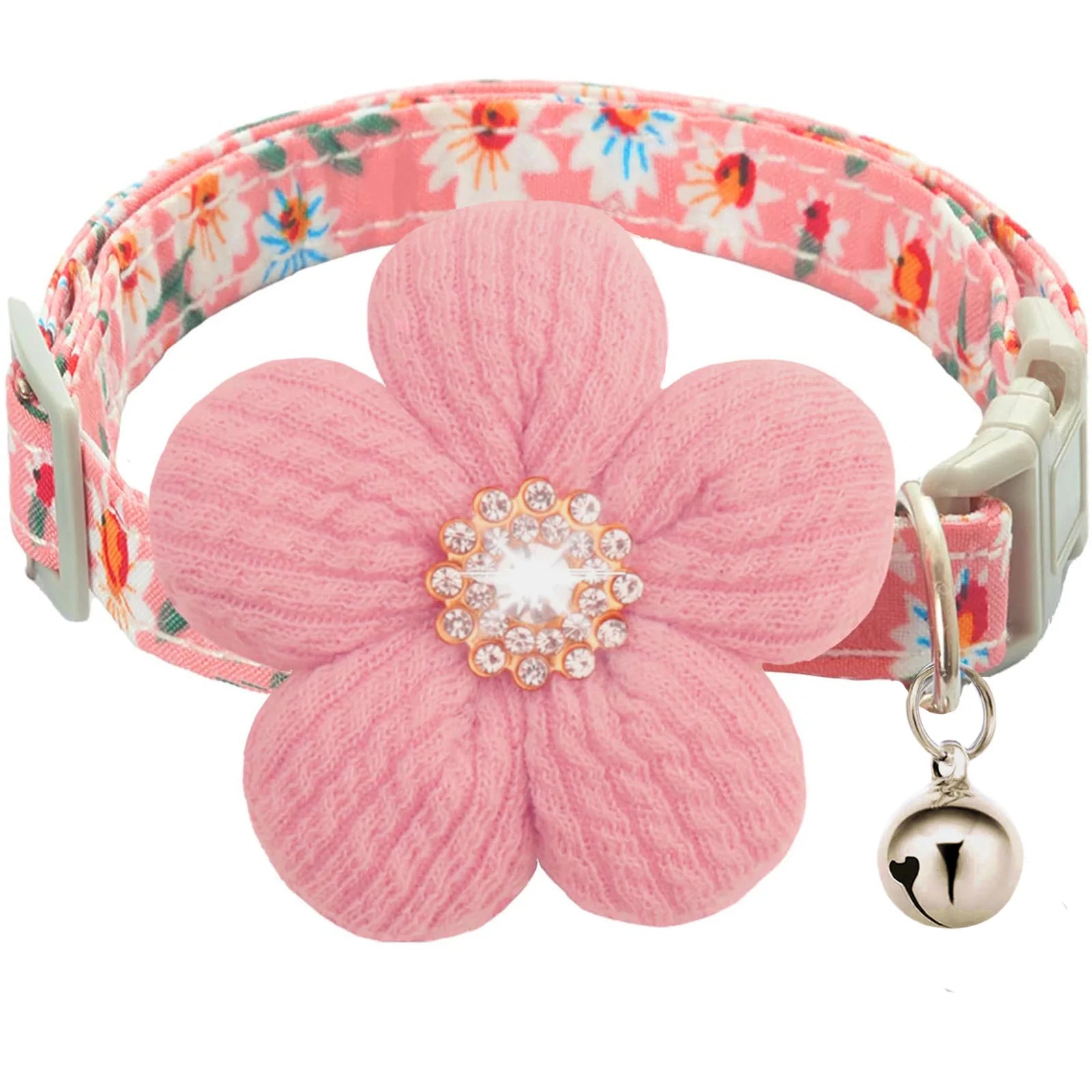 Exquisite Flower Bell Collar - (3 Color Options) - Dog Cat