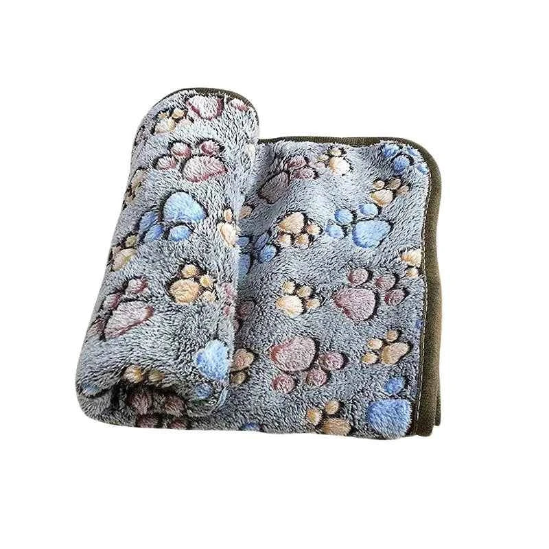 Paw Print Pet Blanket – Dog Cat  - (5 Color Options) - (Lightweight) - (S-L)