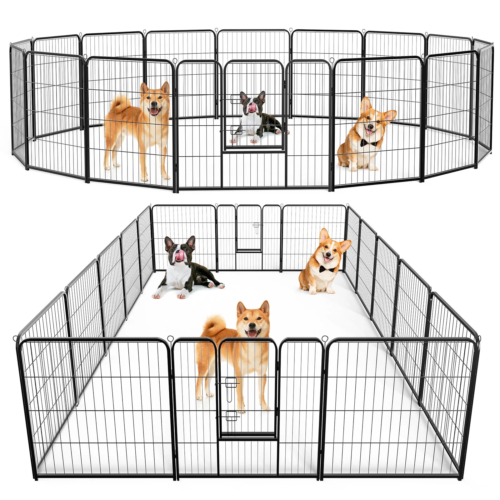 Portable Metal Fence Playpen Enclosure - Dog - (Indoor/Outdoor) - (24", 32")