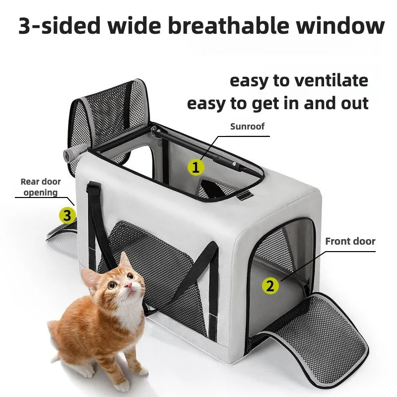 2-in-1 Cart Stroller and Backpack Carrier - Dog Cat - (3 Color Options) - (3-Sided Windows) - (While Supplies Last)