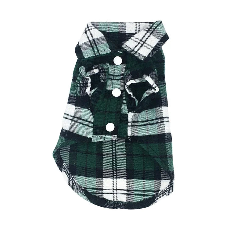 British Plaid Lightweight Cotton Shirt - Dog Cat - (3 Color Options) - (XS-XL)