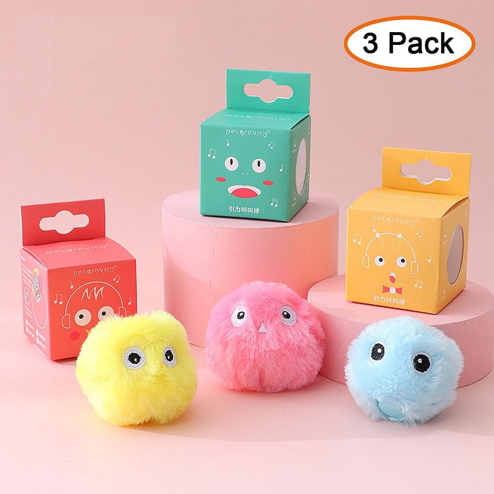 Smart Fluffy Plush Toy Catnip Balls - Cat - (3 Color Options)