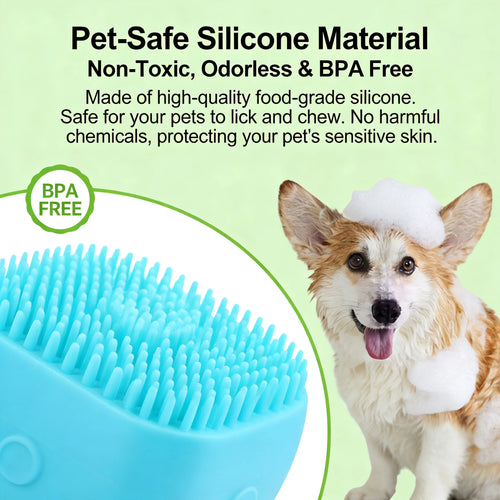 Bath and Massage Brush With Shampoo Storage - Dog Cat - (2-in-1) - (3 Color Options) - (While Supplies Last)