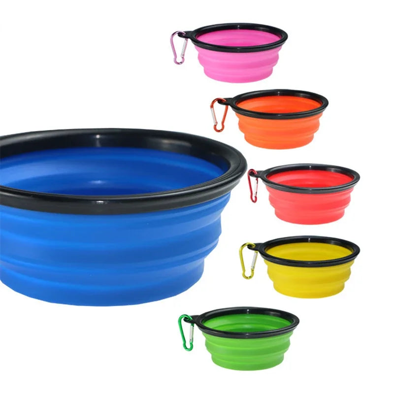 Collapsible Silicone Feeding Bowl with Lid - Dog Cat - (5 Color Options) - (While Supplies Last)