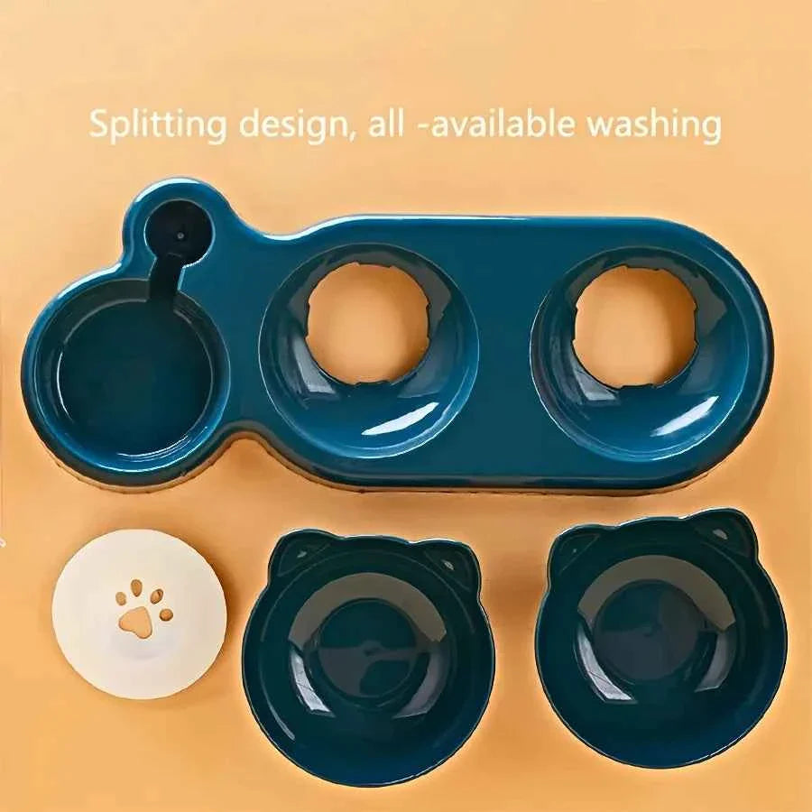 3-in-1 Food & Gravity Water Feeder in This Adorable Cat Ear Bowl Set - Cat - (4 Color Options) - (While Supplies Last)