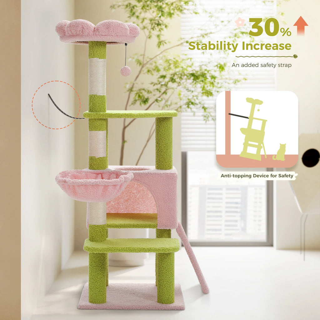 Multi-level Flower Cat Tree with Top Perch
