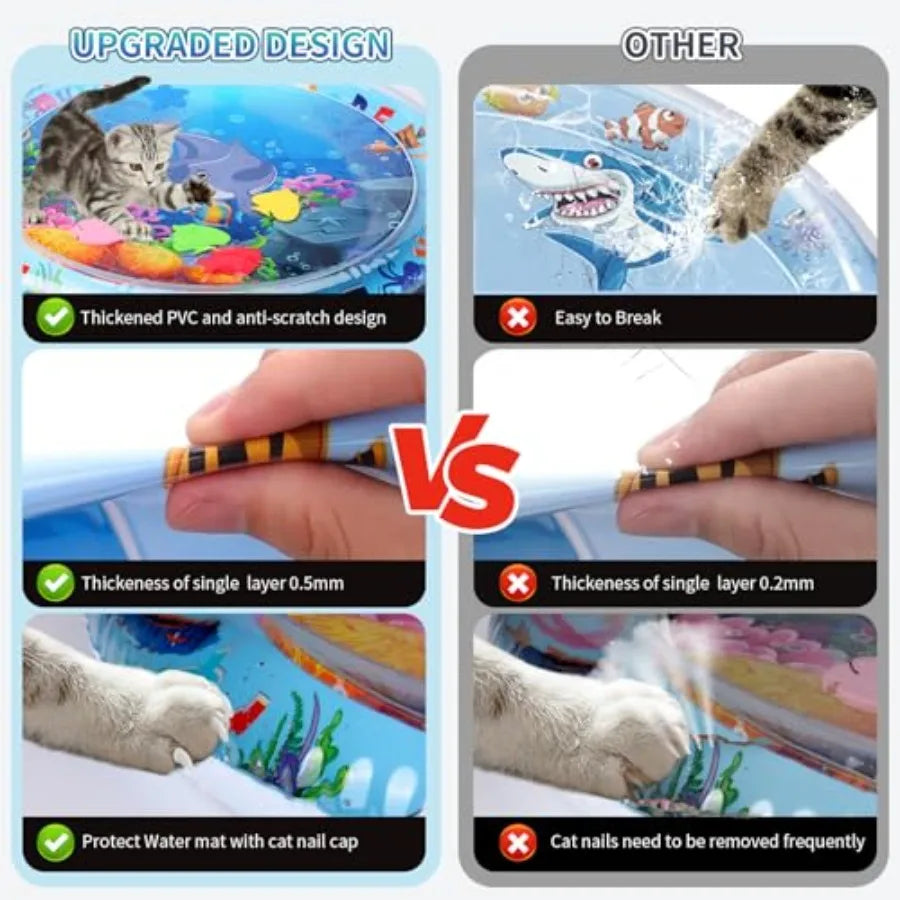 Thickened Anti-Scratch Underwater Scenery Play Mat - Cat - (While Supplies Last)