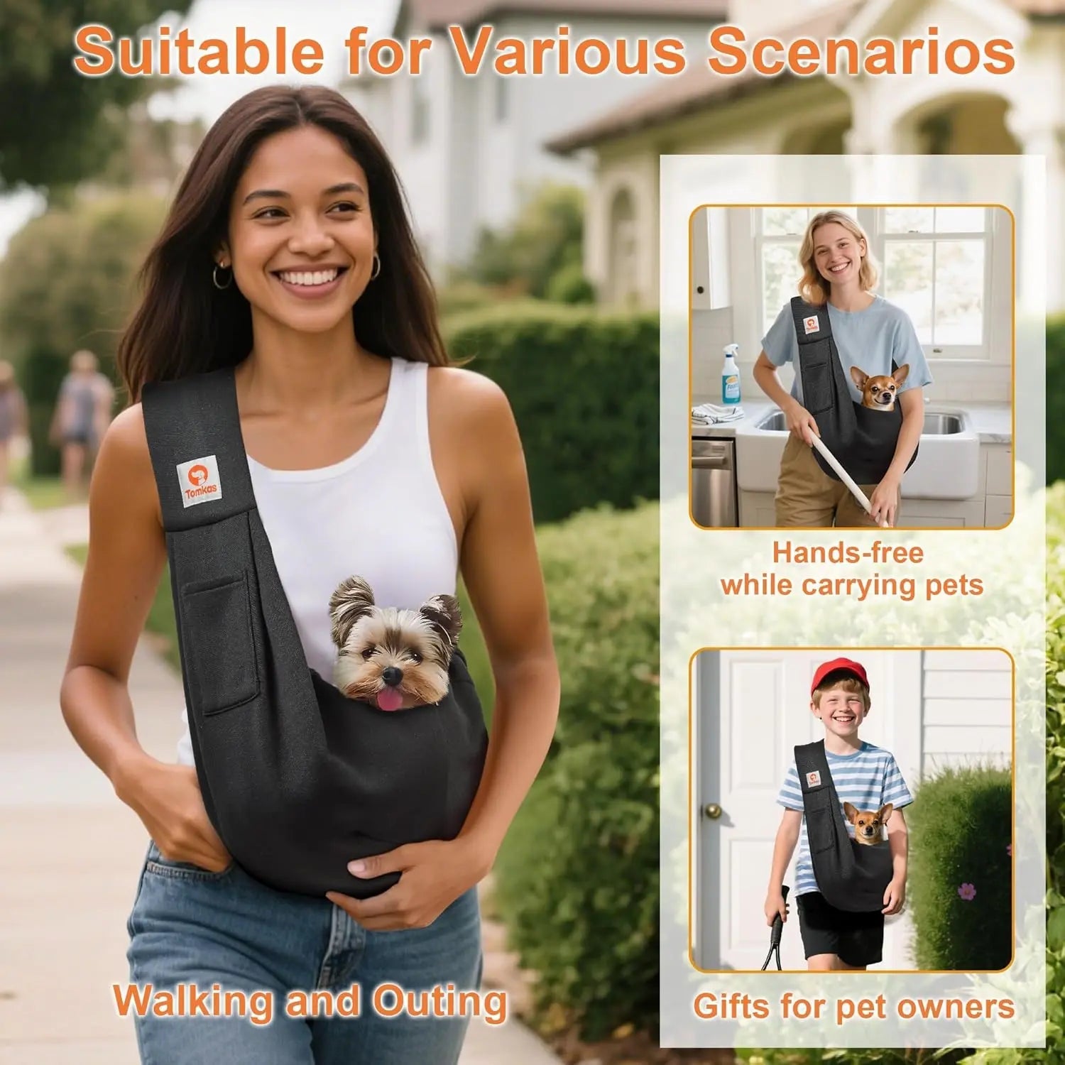 Hands-Free Shoulder Sling Pet Carrier - Dog Cat - (10 Color Options) - (S, M) - (While Supplies Last)