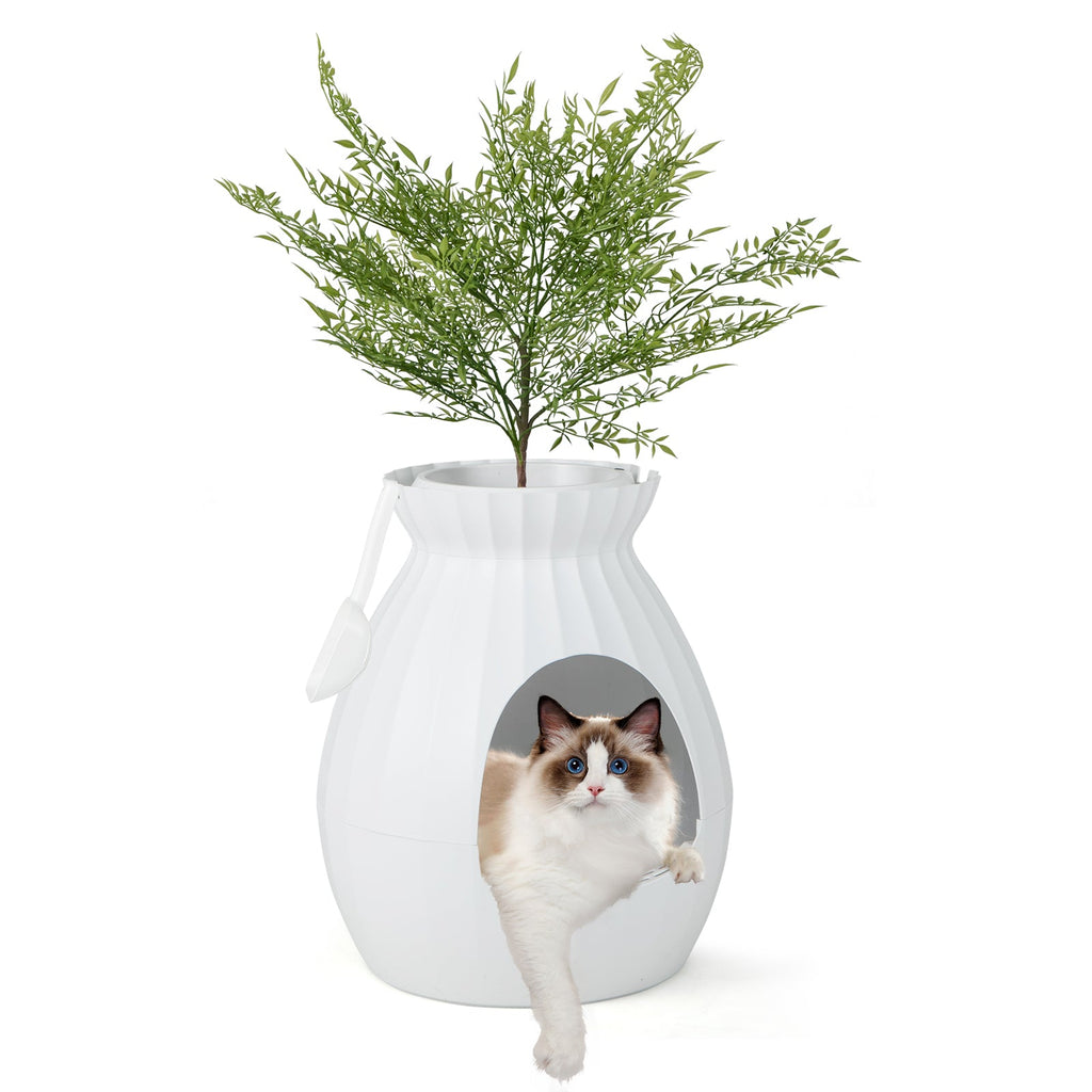 Smart Plant Litter Box with Electronic Odor Remover - Cat - (White) - (While Supplies Last)