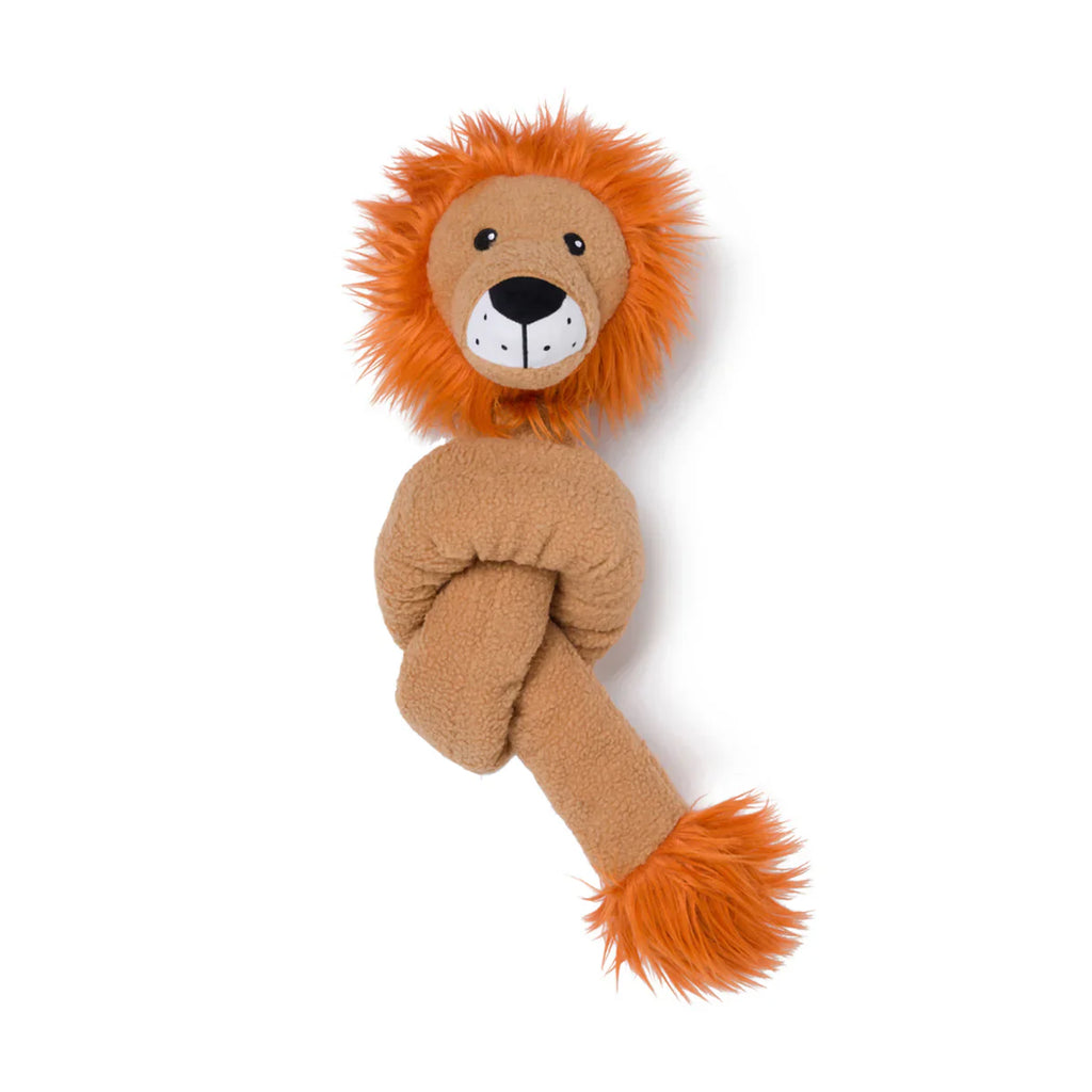 Twisty Plush Lion Toy - Dog -  (Tan) -  (5ft L) - (Crinkle Paper) - (Sherpa)  - (Fabdog®) - (While Supplies Last)