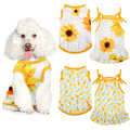 4 Pc - Summer Dress Set - Dog Cat - (S-XL) - (Pineapple, Sun Flower) - (While Supplies Last)