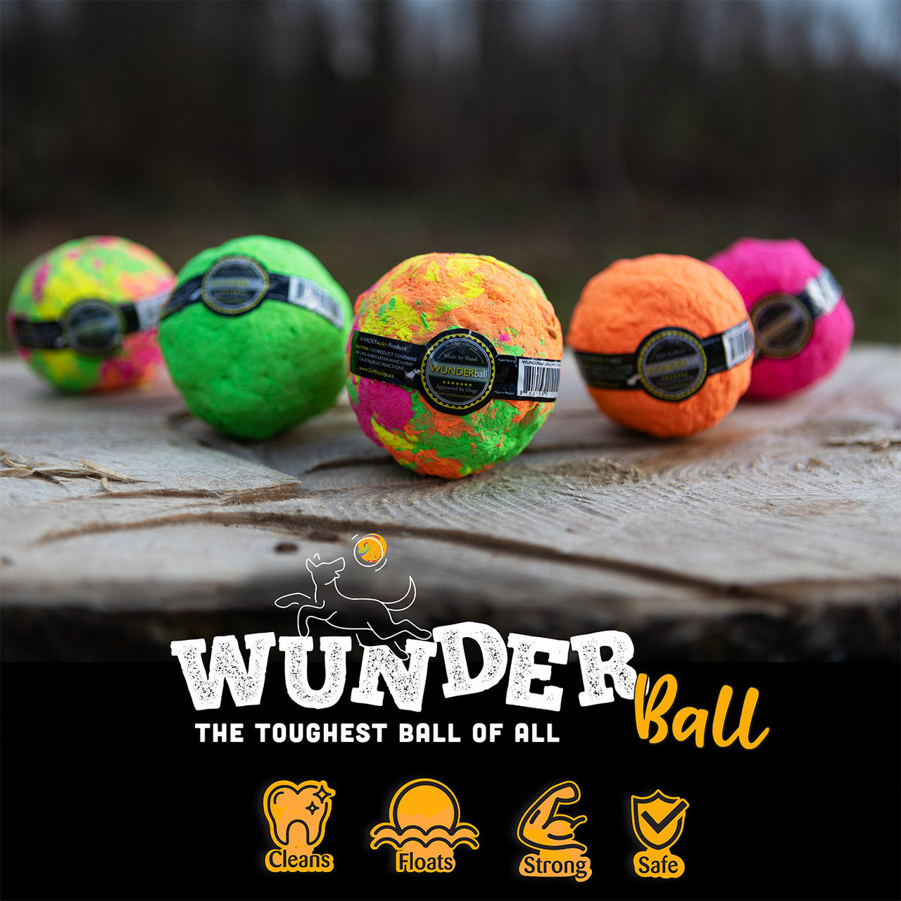 Fetch Toy Reinvented - Dog - (WUNDERball) - (5 Color Options) - (S-XL) - (While Supplies Last)