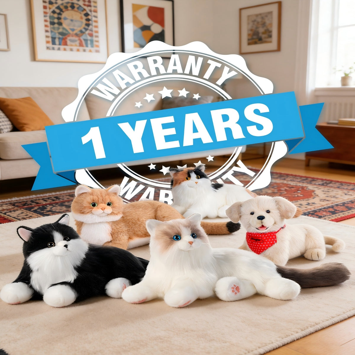 Interactive Lifelike Robot Companion Cat - All Ages (Great for Seniors)