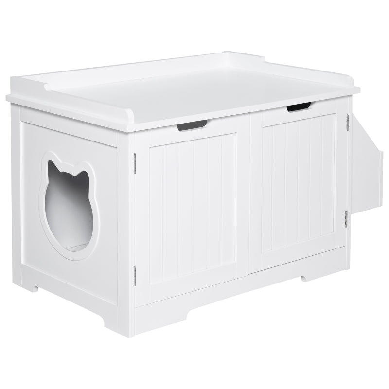 End Table and Litter Box Enclosure - Cat - (White, Brown) - (34.75" L x 19" W x 20.25" H - (While Supplies Last)