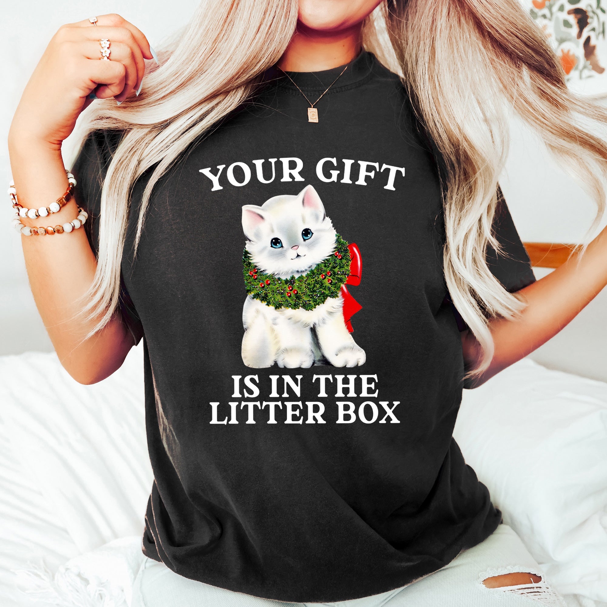"Your Gift Is In The Litter Box" T-Shirt - Unisex - (13 Color Options) - (S-2XL)
