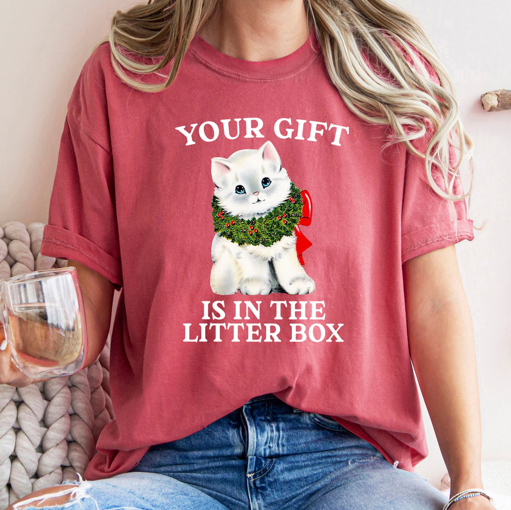 "Your Gift Is In The Litter Box" T-Shirt - Unisex - (13 Color Options) - (S-2XL)