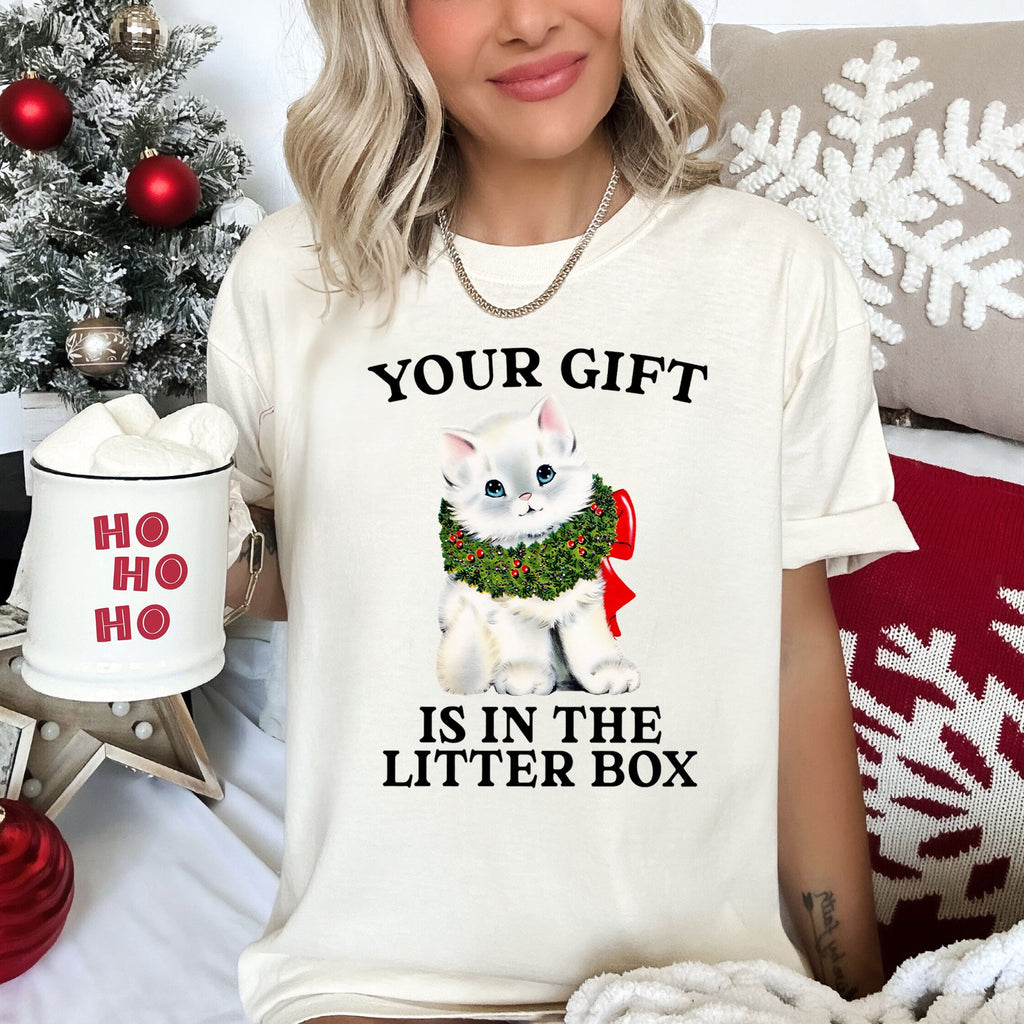 "Your Gift Is In The Litter Box" T-Shirt - Unisex - (13 Color Options) - (S-2XL)