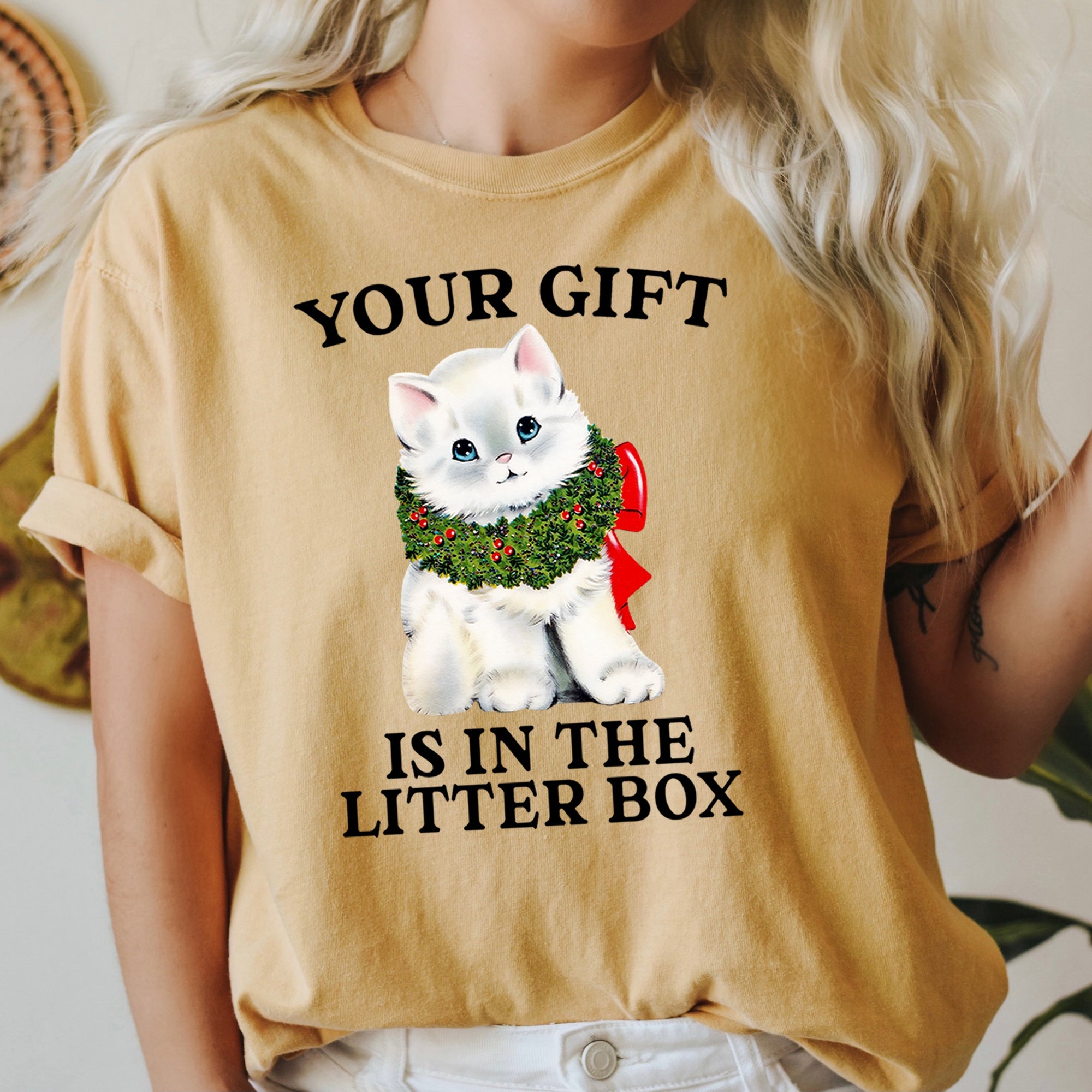 "Your Gift Is In The Litter Box" T-Shirt - Unisex - (13 Color Options) - (S-2XL)