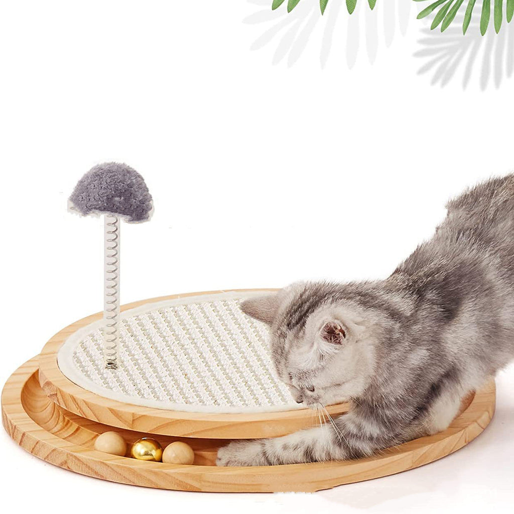 Two-in-One Scratching Pad & Turntable Toy - Cat - (Neutral)