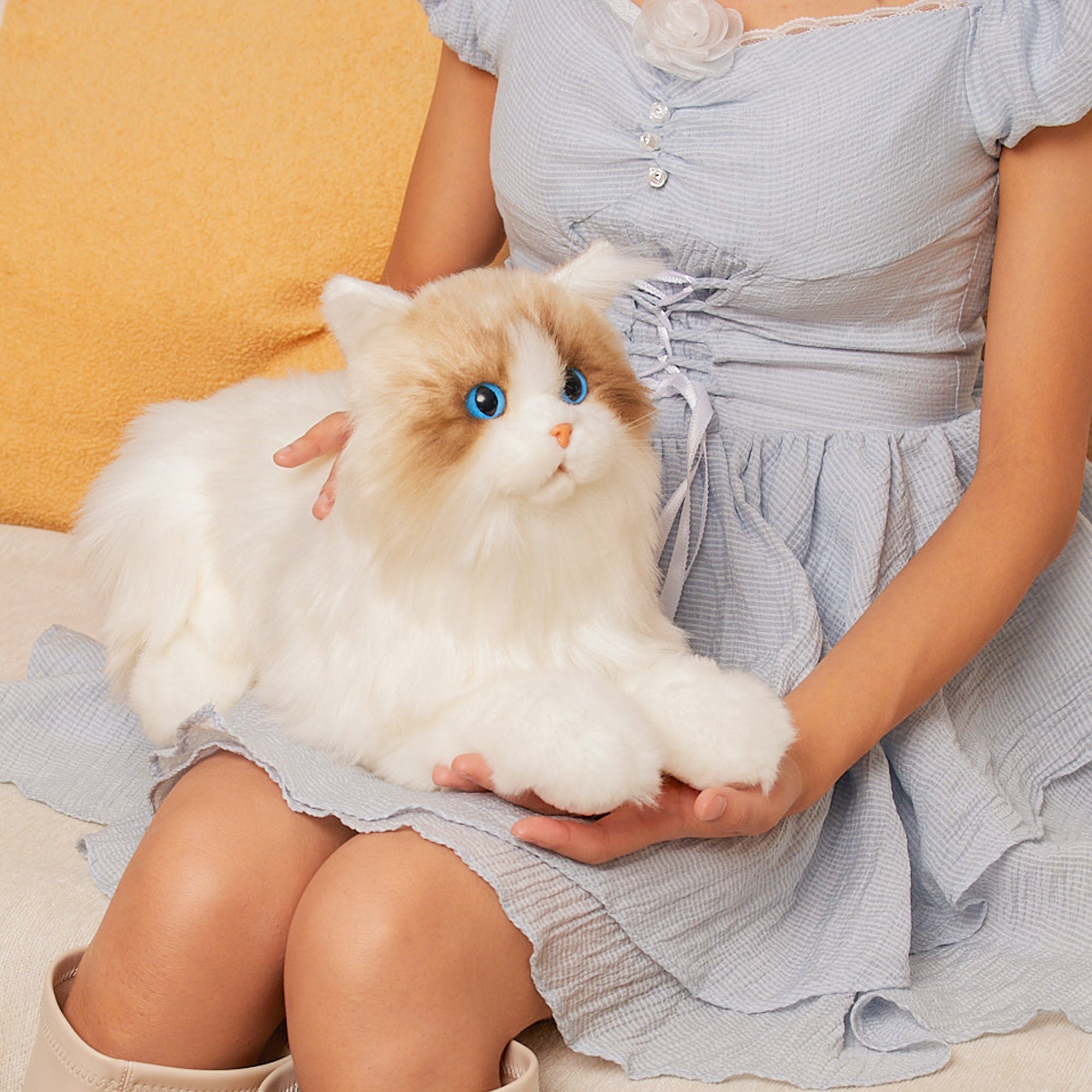 Realistic Robot Cat Companion for Sensory Comfort - Child, Adult - (White)