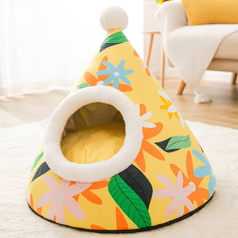 Triangle Yurt House or Litter Box Enclosure -   Cat   -   (4 Color/Styles)   -   (S-L)