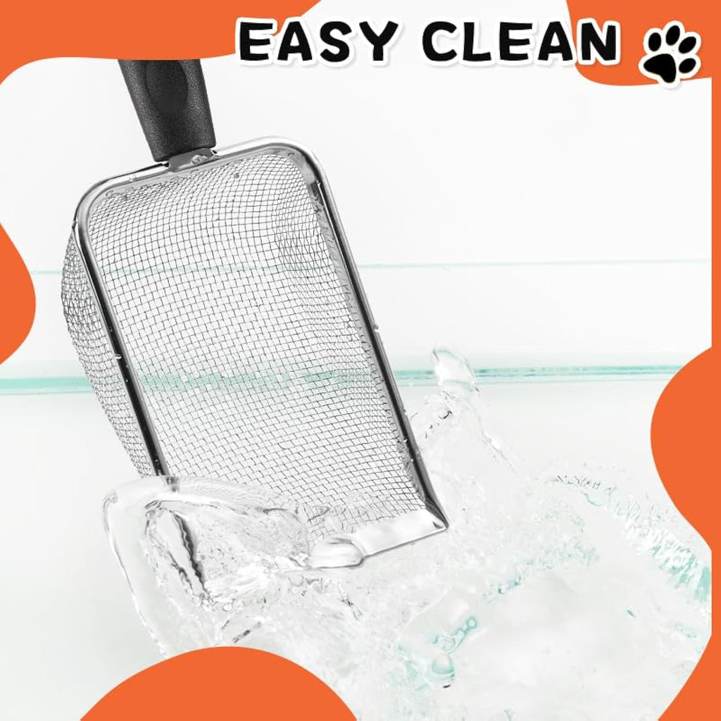 Small Mesh Litter Shovel - Cat - (Stainless Steel) - (Black)