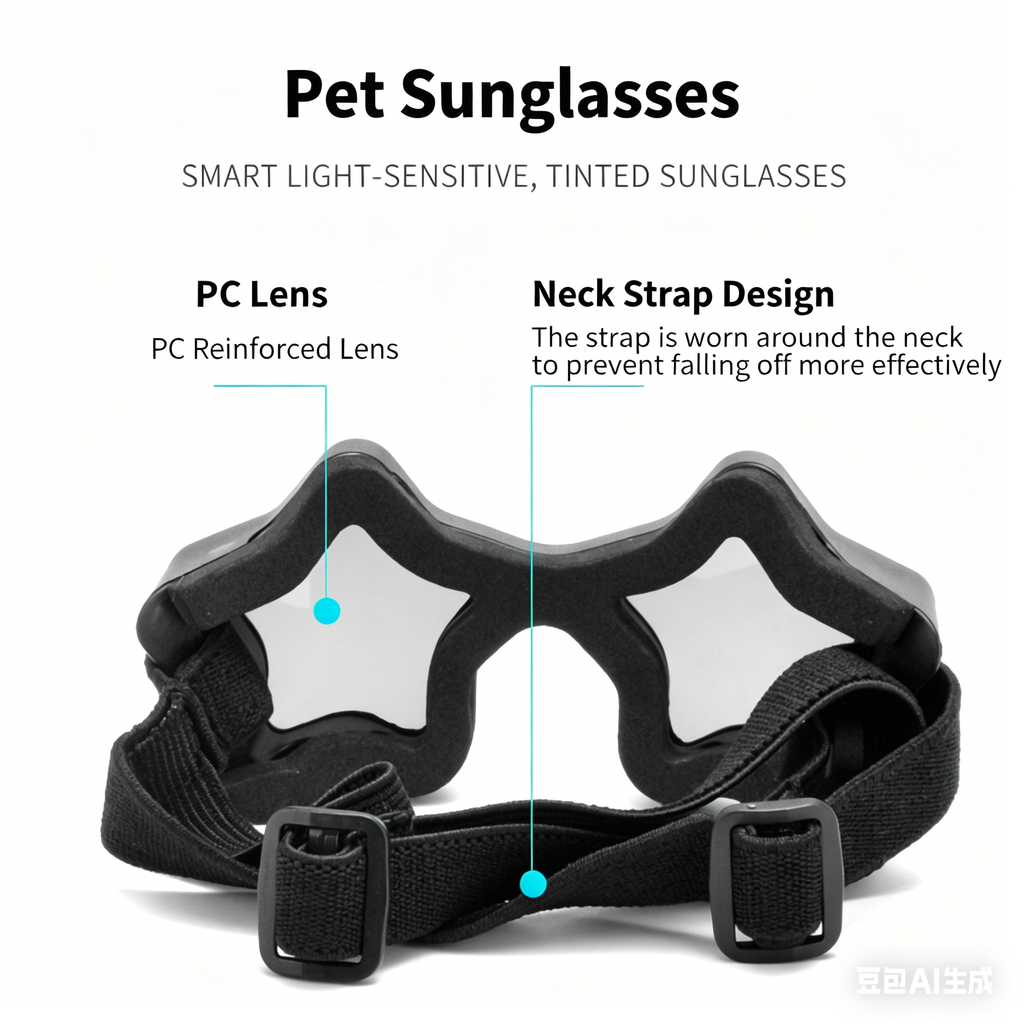 Star Shaped Adjustable Sunglasses with UV Protection - (3 Color Options) - Dog Cat (While Supplies Last)