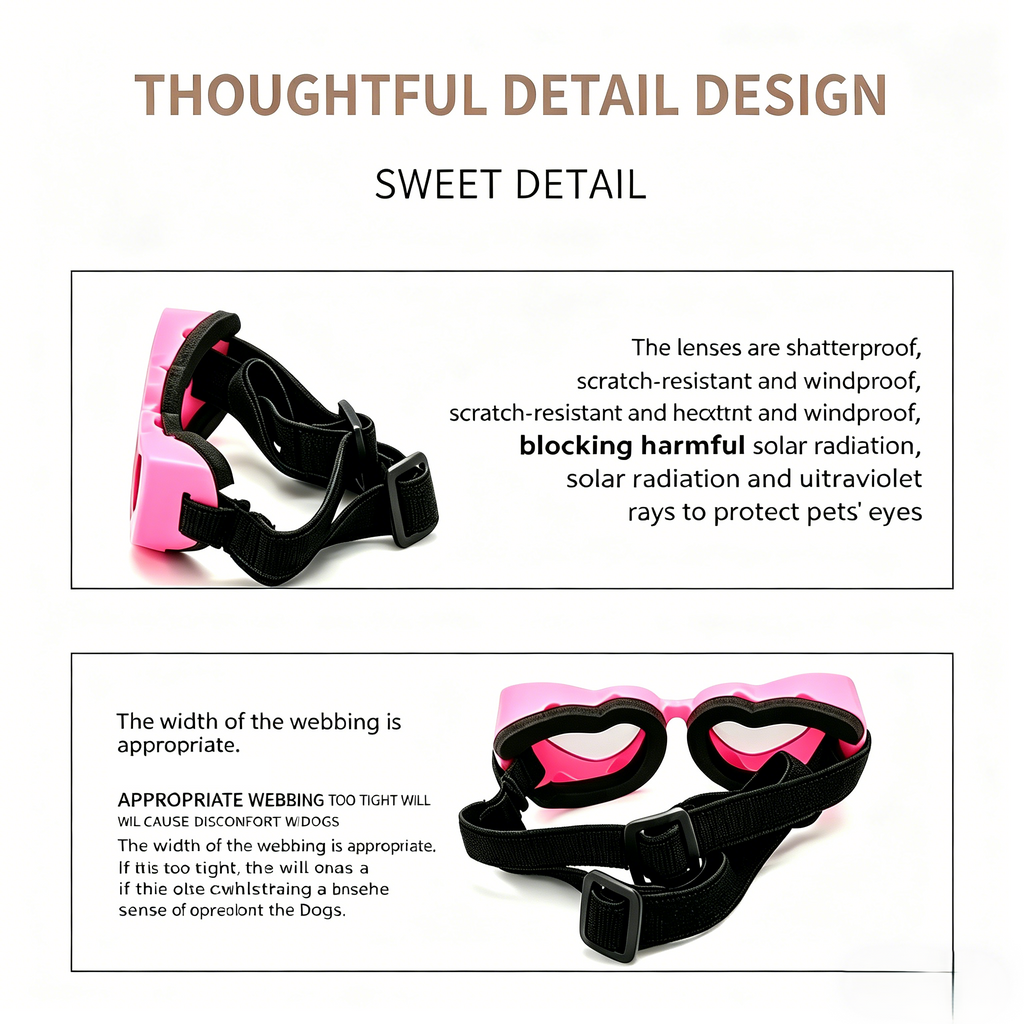 Adjustable Heart Shaped Sunglasses with UV Protection - (3 Color Options) - Small Dog Cat - (While Supplies Last)