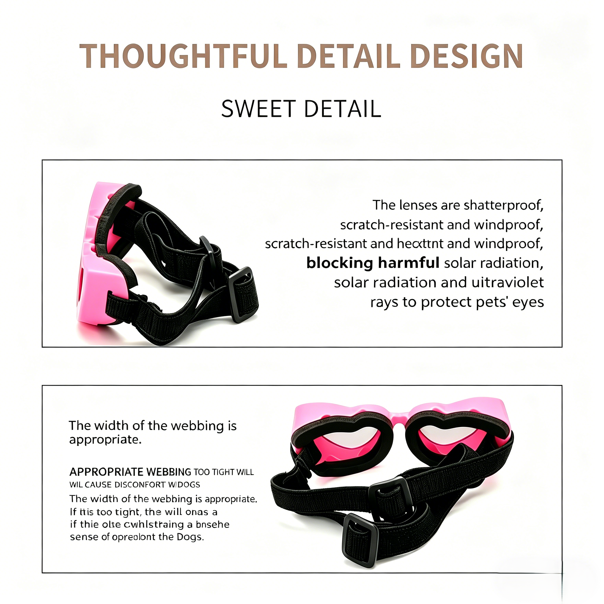 Adjustable Heart Shaped Sunglasses with UV Protection - (3 Color Options) - Small Dog Cat - (While Supplies Last)