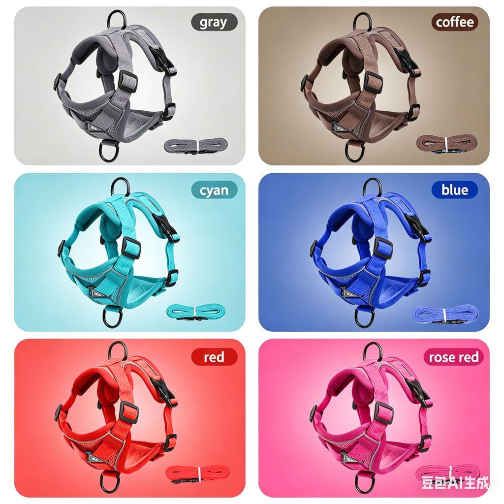Reflective Escape Proof and Adjustable Harness and Leash Set - (3 Color Options) - (M-XL) - Dog Cat - (While Supplies Last)