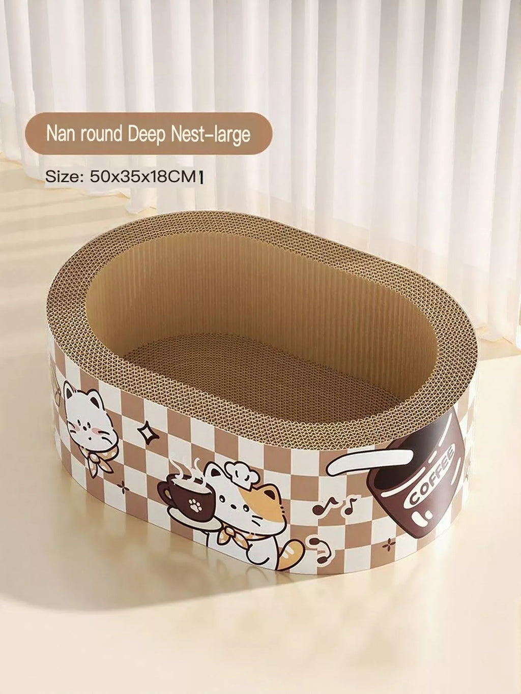 Wear-Resistant Scratch Pad and Lounge Bed with Cartoon Design - Cat - (L, XL) - (While Supplies Last)