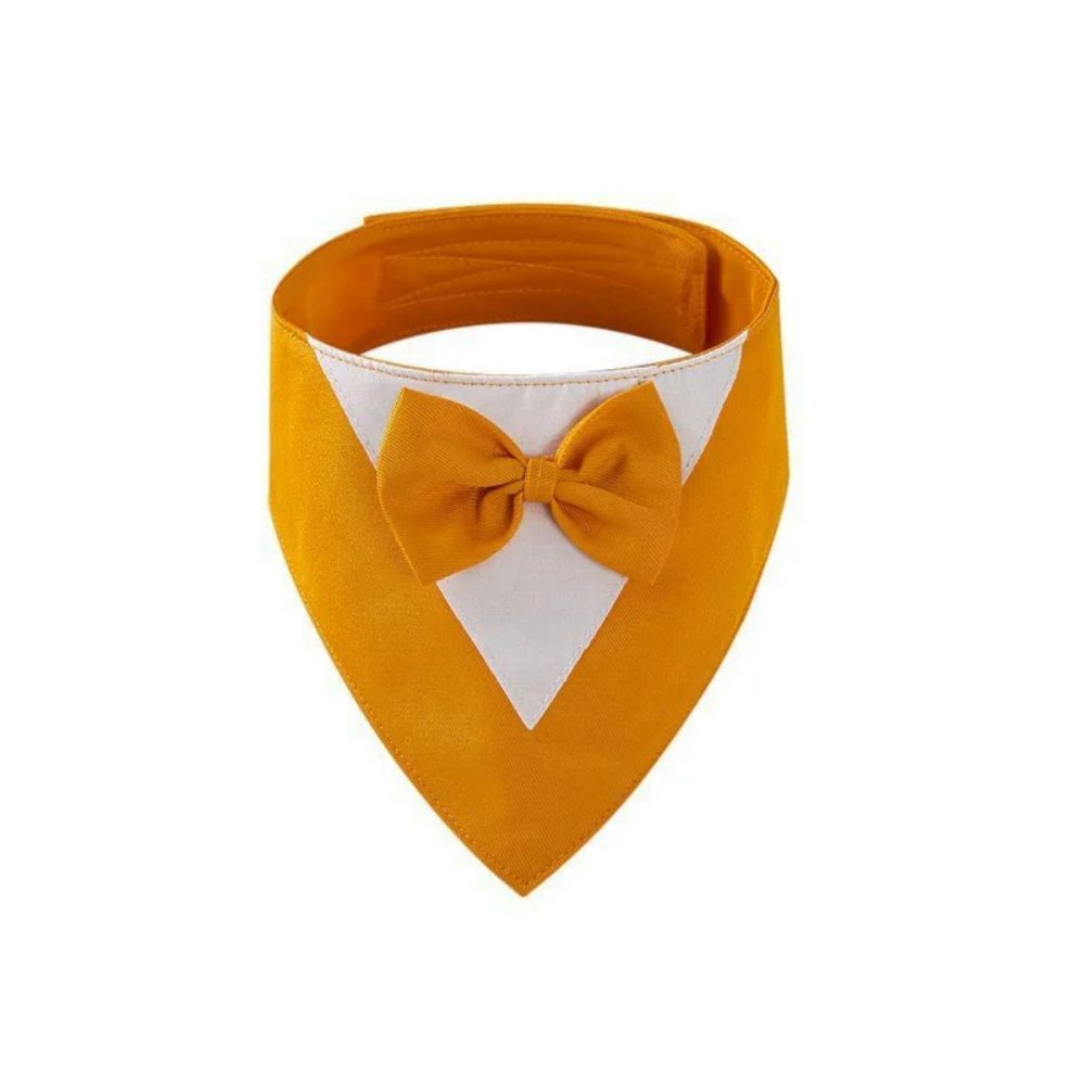 Triangle Bib Scarf with Bow Tie Collar - Dog - (8 Color Options) - (XS-L)