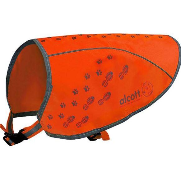 Visibility Vest with Reflective Trim - Dog - (Adjustable) - (Lightweight) - (Neon Orange) - ( S-L) -  (Alcott)