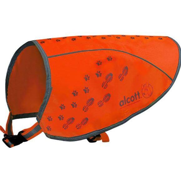 Visibility Vest with Reflective Trim - Dog - (Adjustable) - (Lightweight) - (Neon Orange) - ( S-L) -  (Alcott)