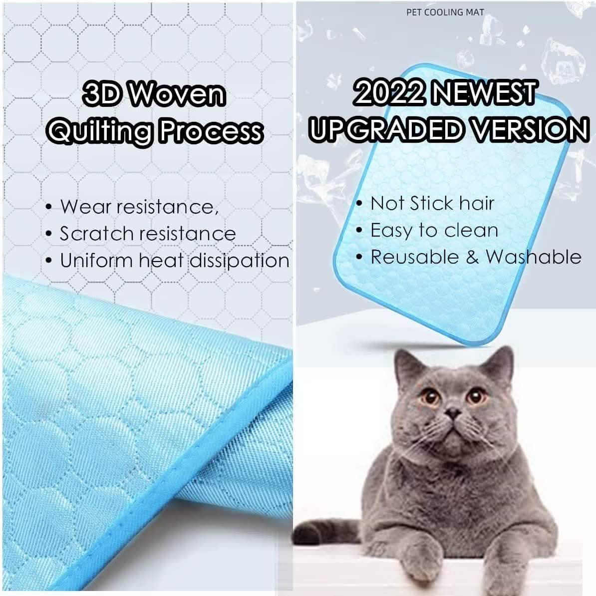 Automatic Cooling Sleeping Blanket or Pet Mat - Dog  Cat  - (4 Color Options) - (2 Sizes0 - (Washable) - (M-XXL)
