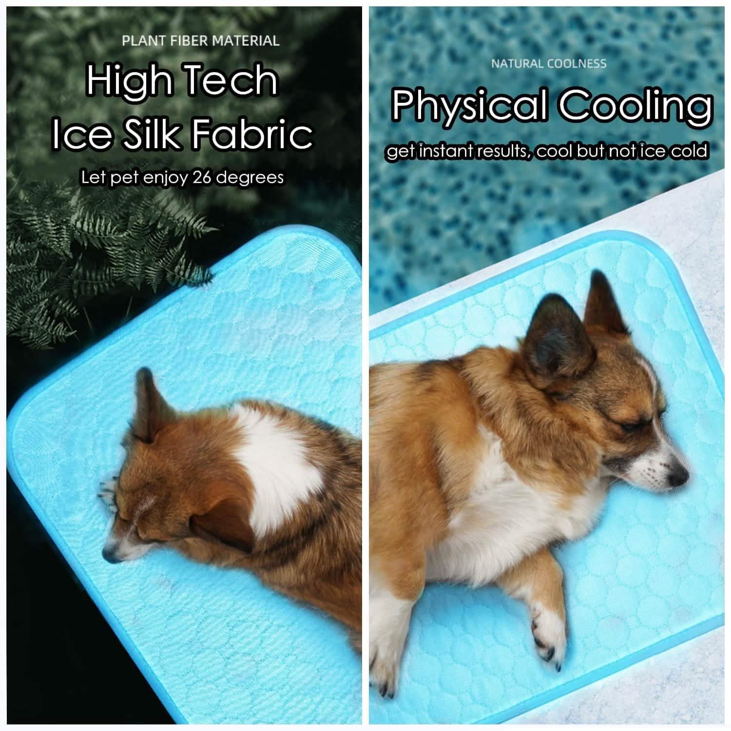 Automatic Cooling Sleeping Blanket or Pet Mat - Dog  Cat  - (4 Color Options) - (2 Sizes0 - (Washable) - (M-XXL)