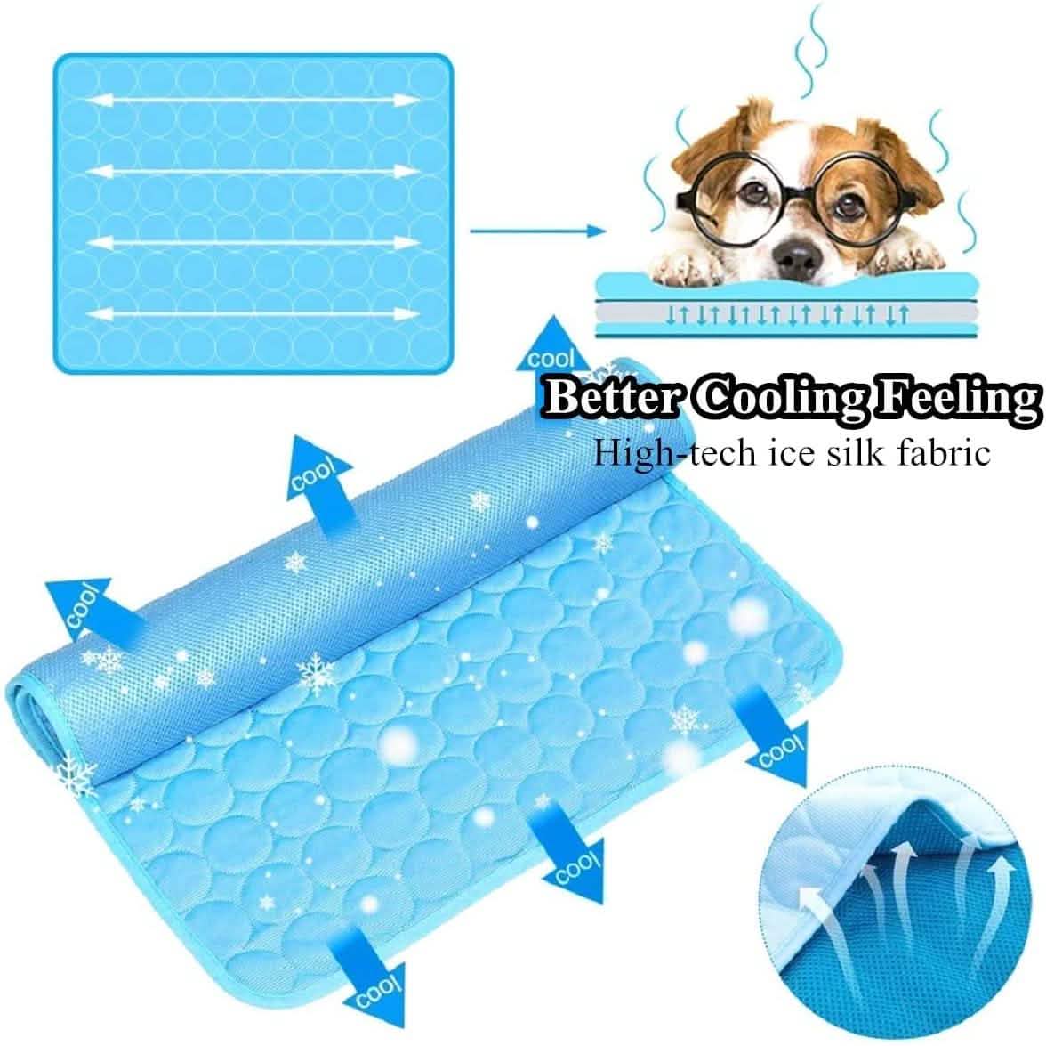 Automatic Cooling Sleeping Blanket or Pet Mat - Dog  Cat  - (4 Color Options) - (2 Sizes0 - (Washable) - (M-XXL)
