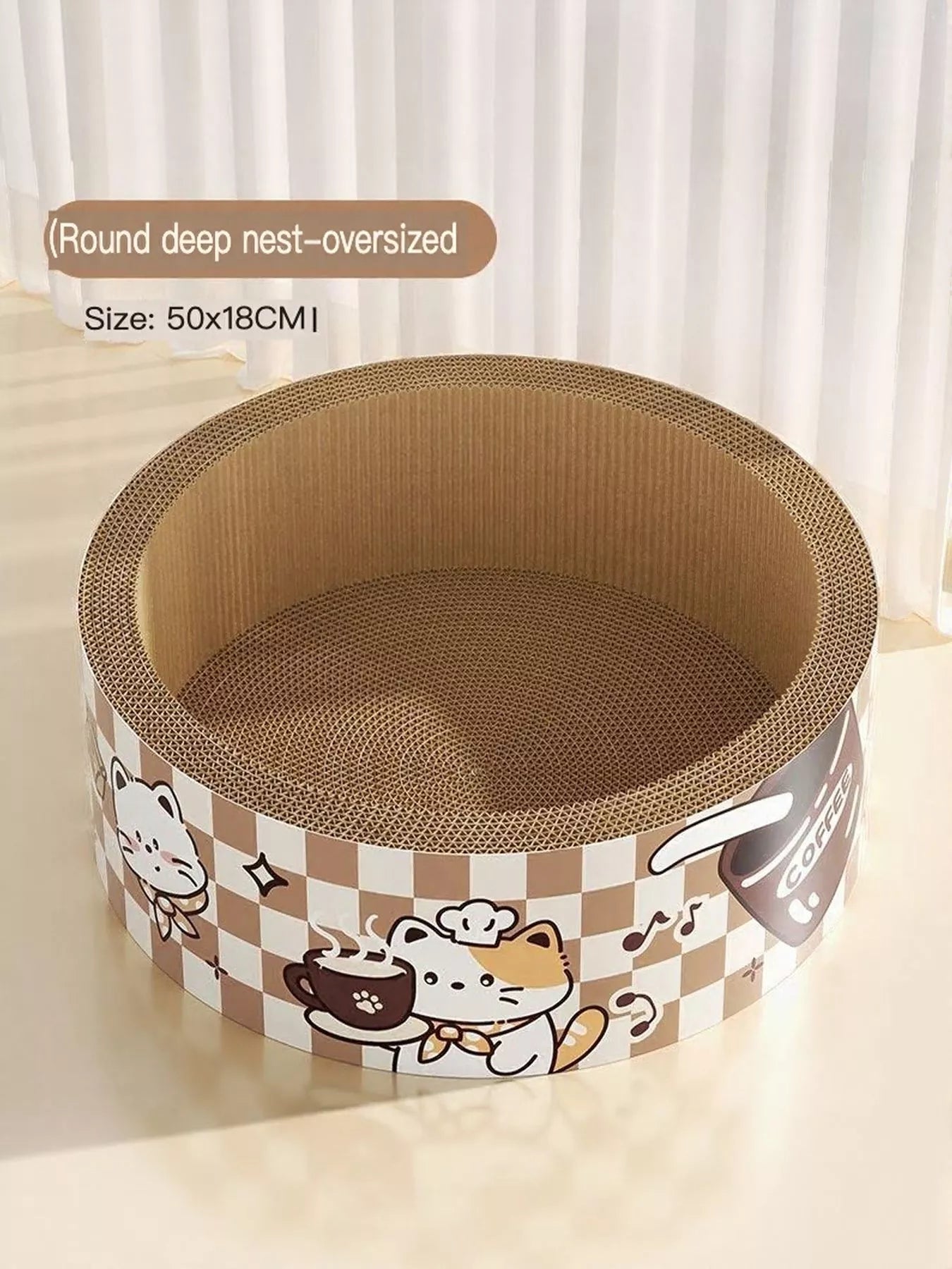 Wear-Resistant Scratch Pad and Lounge Bed with Cartoon Design - Cat - (L, XL) - (While Supplies Last)