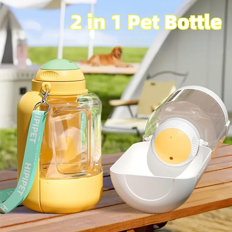 Large Capacity Travel Water Cup and Food Bowl - Dog - (3 Color Options) - (1000-1500 ML Water) (300 g Food)