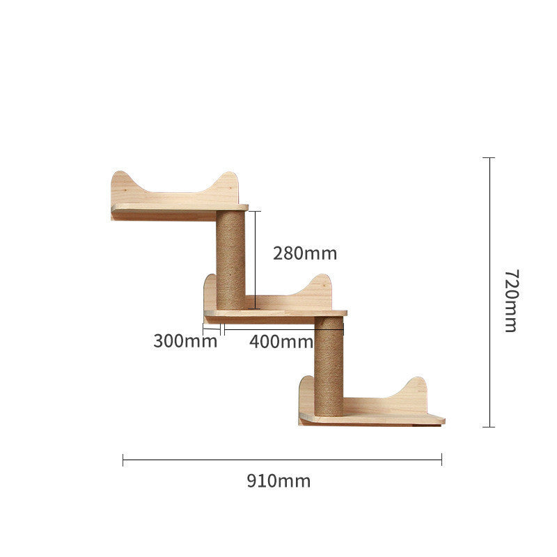 Cat Climbing Wall Ladder, Platforms, and Columns - (17 Options) - (Wood)