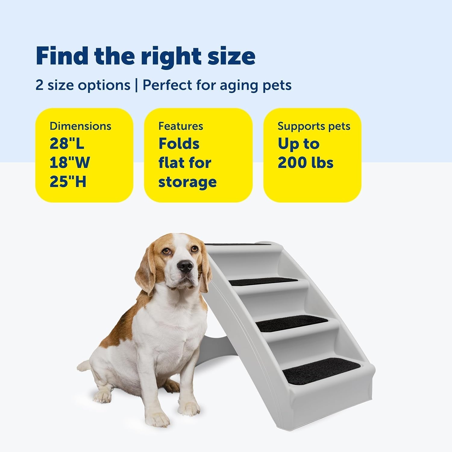 Non Slip 4 Steps - Dog - (Foldable and Portable) - (Frisco) - (20" / 25") - (Grey, Tan) - (While Supplies Last)