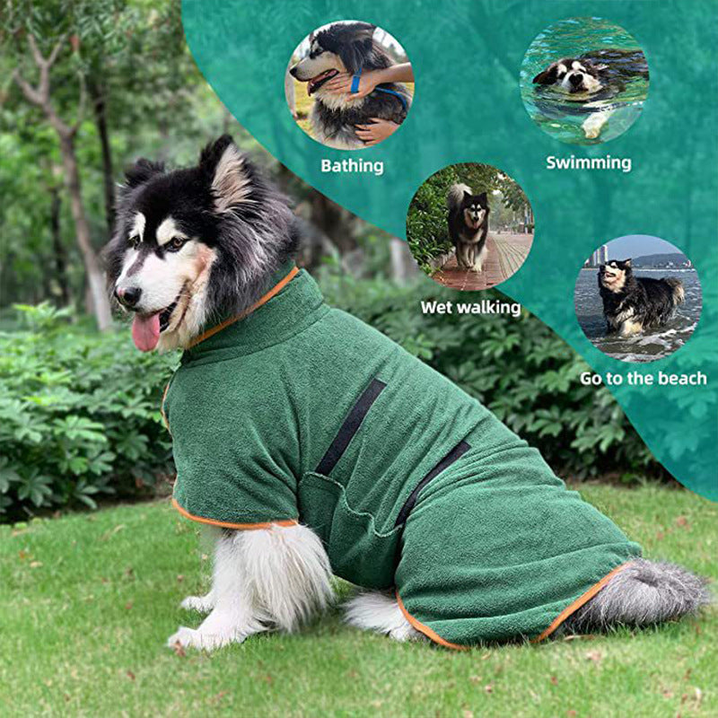Grooming Towel Robe - Dog Cat - (Fast Absorbing) - (Adjustable) - (7 Color Options) - (XS-3XL)