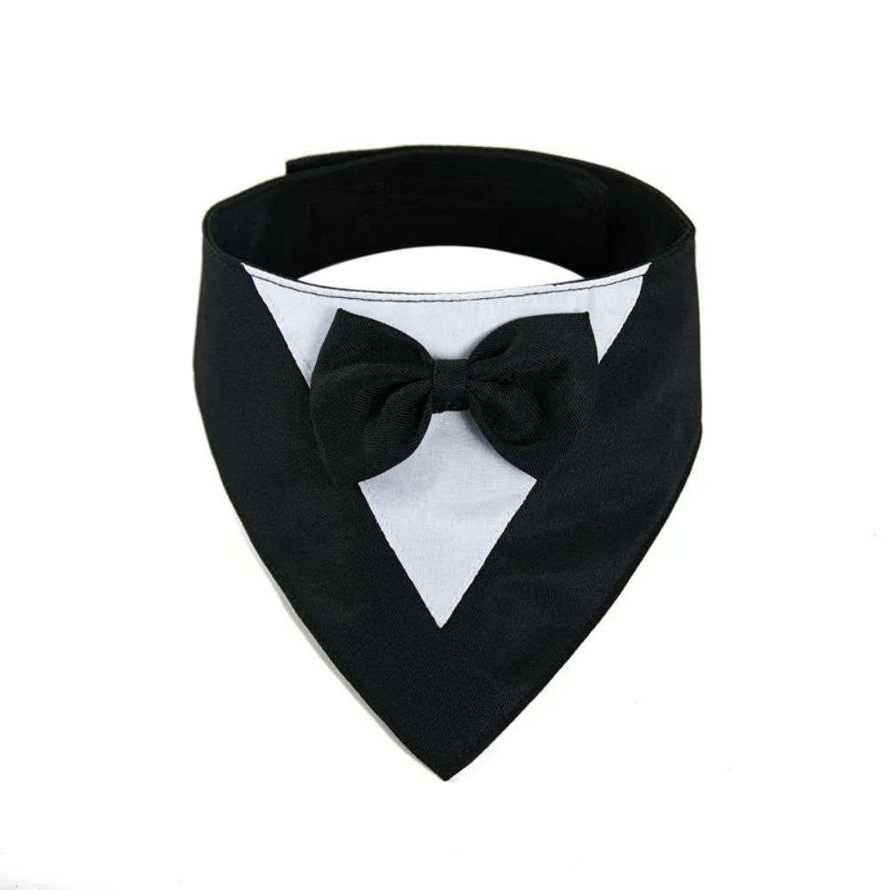Triangle Bib Scarf with Bow Tie Collar - Dog - (8 Color Options) - (XS-L)