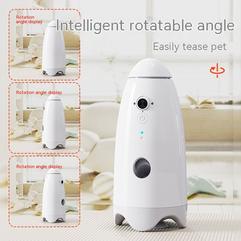 Smart Feeder with Camera and Remote Control - Dog Cat - (White)