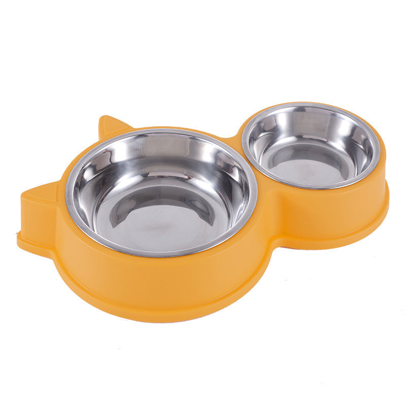 Anti-tumble Dual Cat Ear Food and Water Bowl - (4 Color Options)