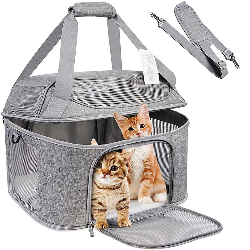 Travel Carrier Bag - Cat - (Mesh on Sides and at the Top of Bag) - (3 Color Options) - (Lightweight)
