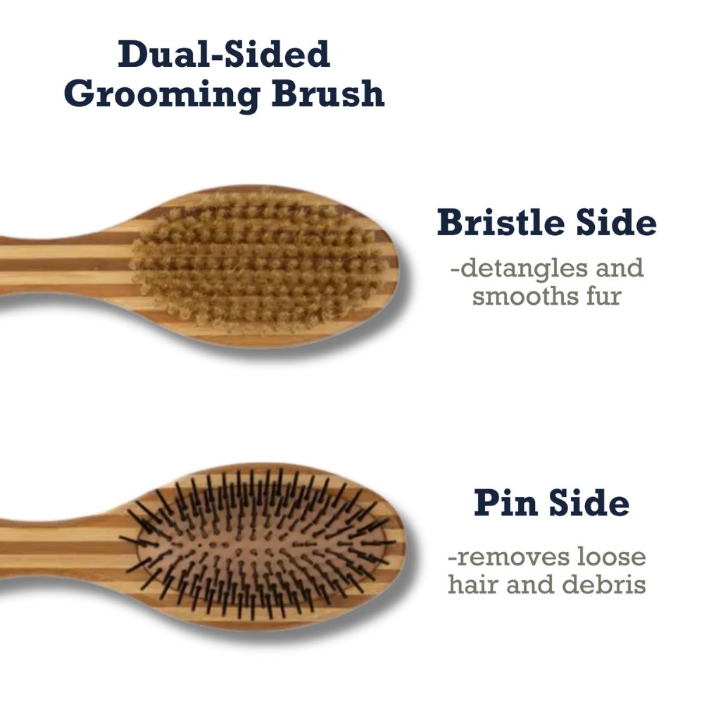 Natural Wood Grooming Brush - Dog - (Ergonomic, Durable & Versatile) - (Dual-Sided) - (While Supplies Last)
