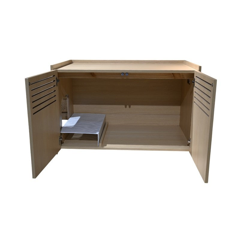 Cozy Condo with Scratching Pad, or Litter Box Furniture Enclosure - Cat - (Beige Brown) - (Particle Board)