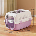 Airline Approved Secure Pet Travel Crate with Food Bowl - Dog - (3 Color Options) - (M,L)
