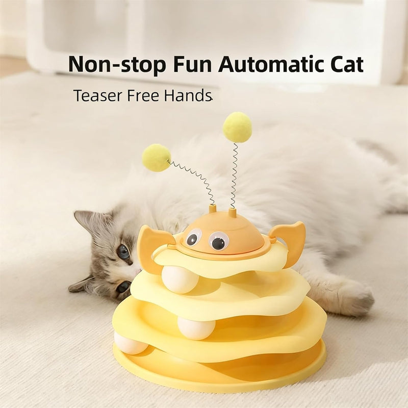 Little Bee Turntable , Automatic Cat Teaser Toy - Cat - (3 Color Options) -